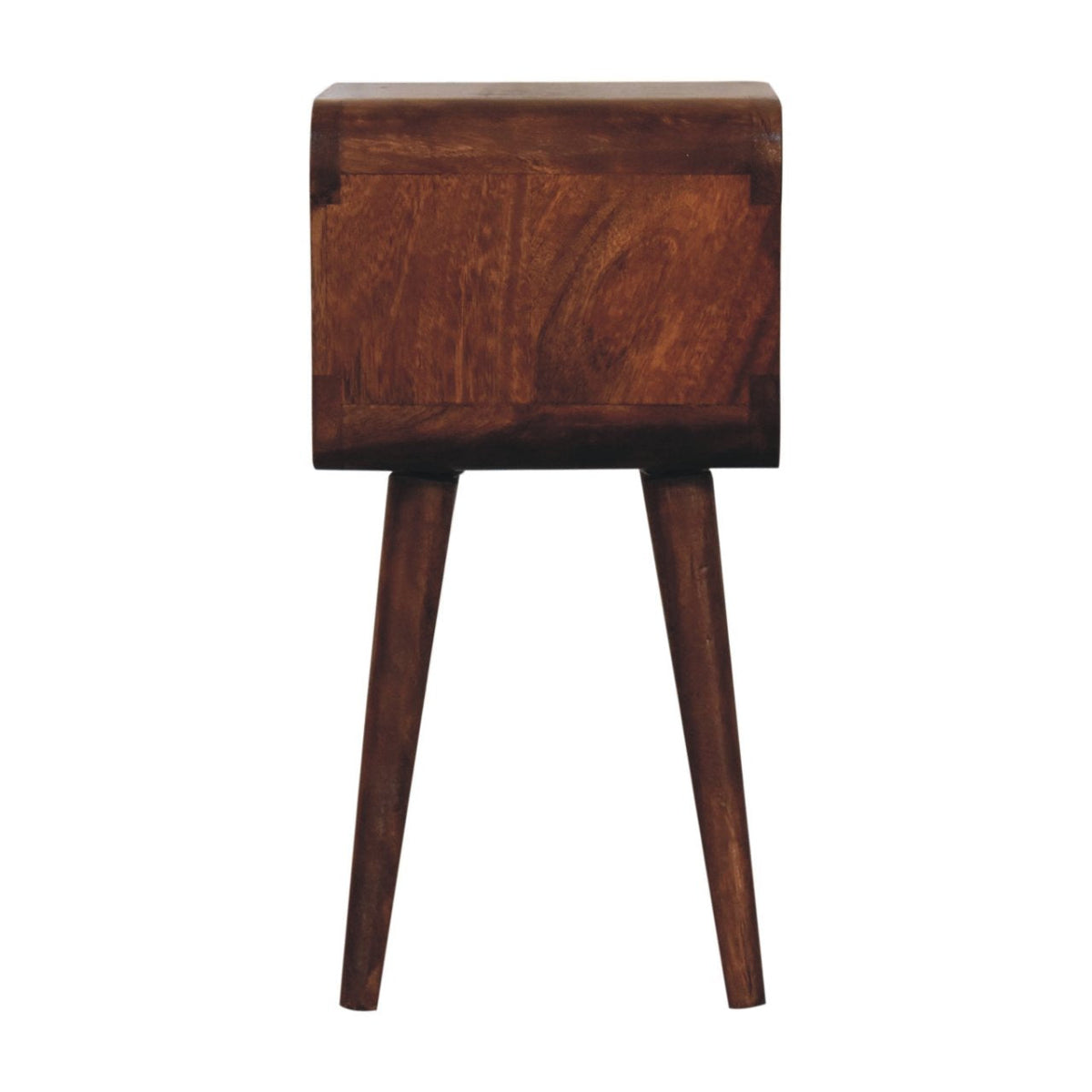 Mini Honey Caramel Curved Open Bedside Table