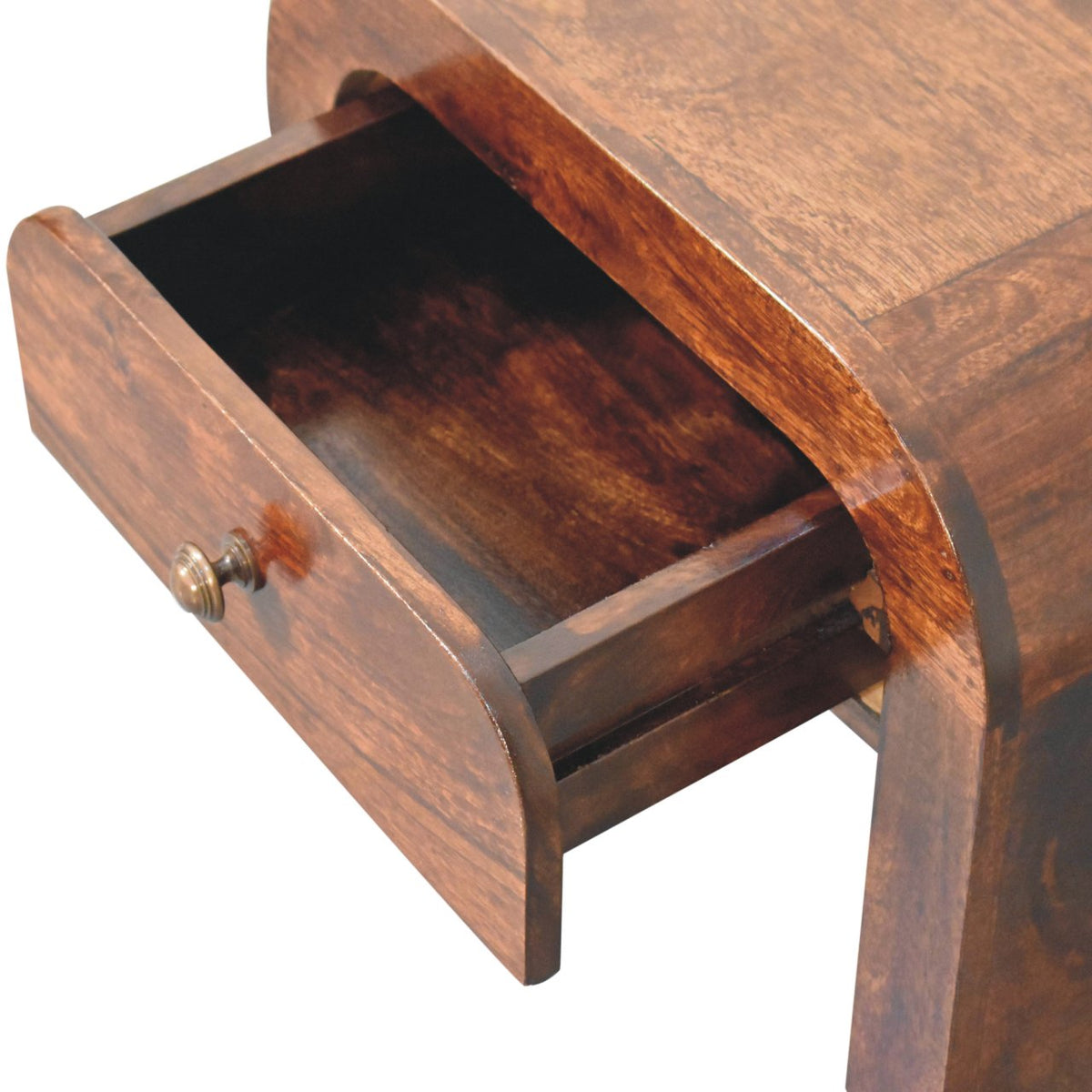 California Walnut Disc Bedside Table