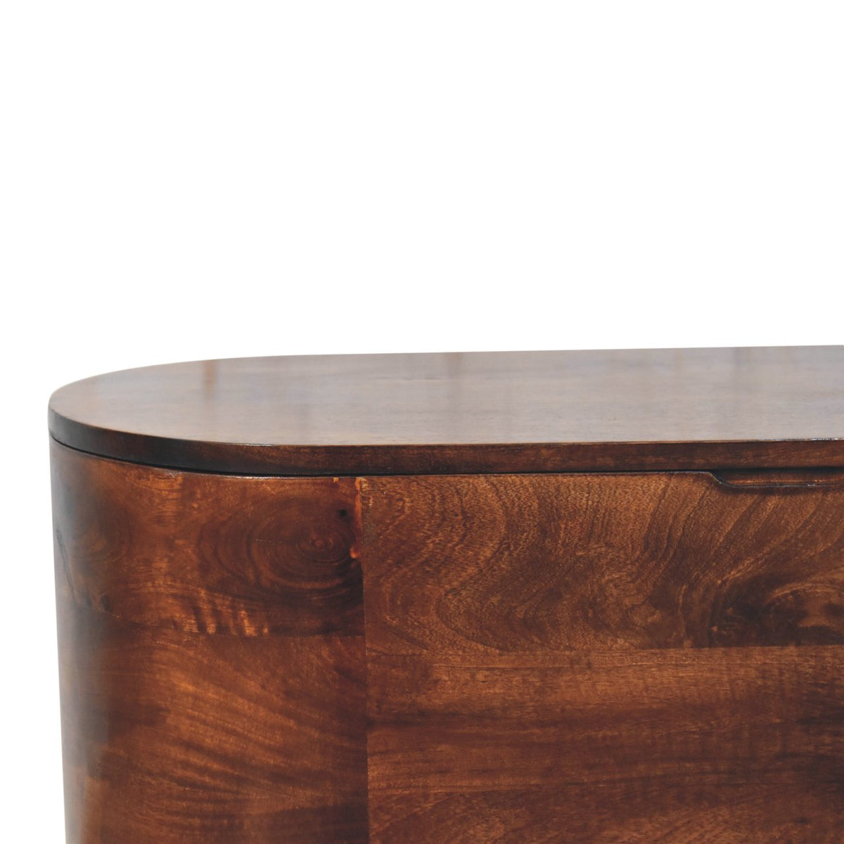 California Walnut Rounded Lid up Blanket Box Storage Bench