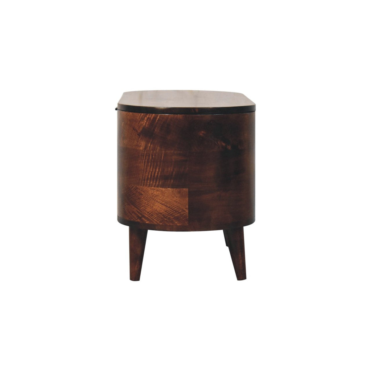 California Walnut Rounded Lid up Blanket Box Storage Bench