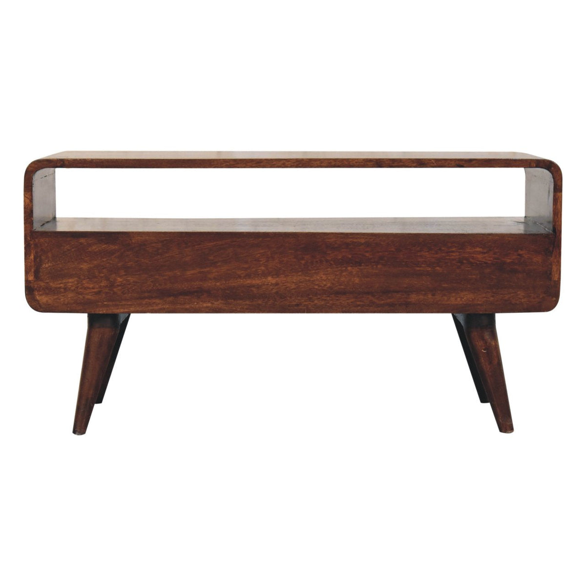 Curved California Walnut Media Unit