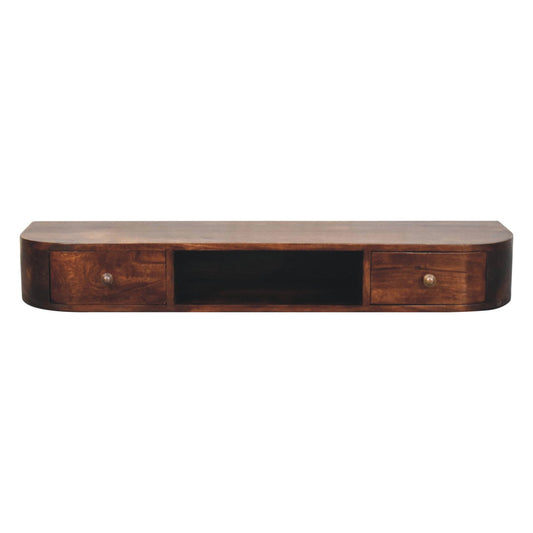 Lunar 2 Drawer Wall Mounted Chestnut Console