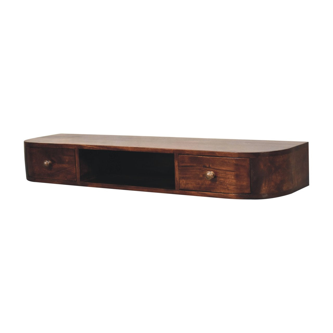 Lunar 2 Drawer Wall Mounted Chestnut Console