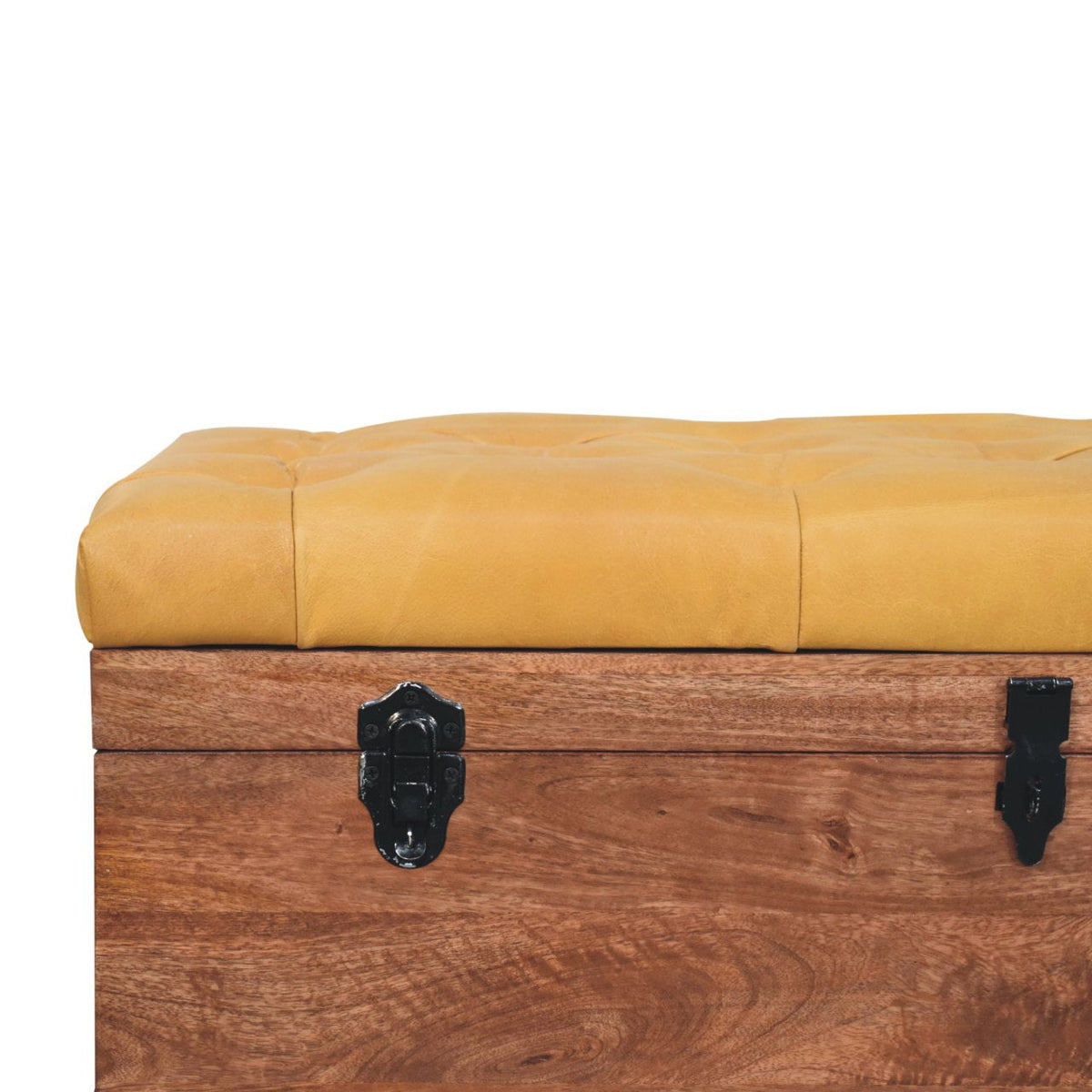 Buffalo Hide Honey Caramel Storage Trunk Storage Bench