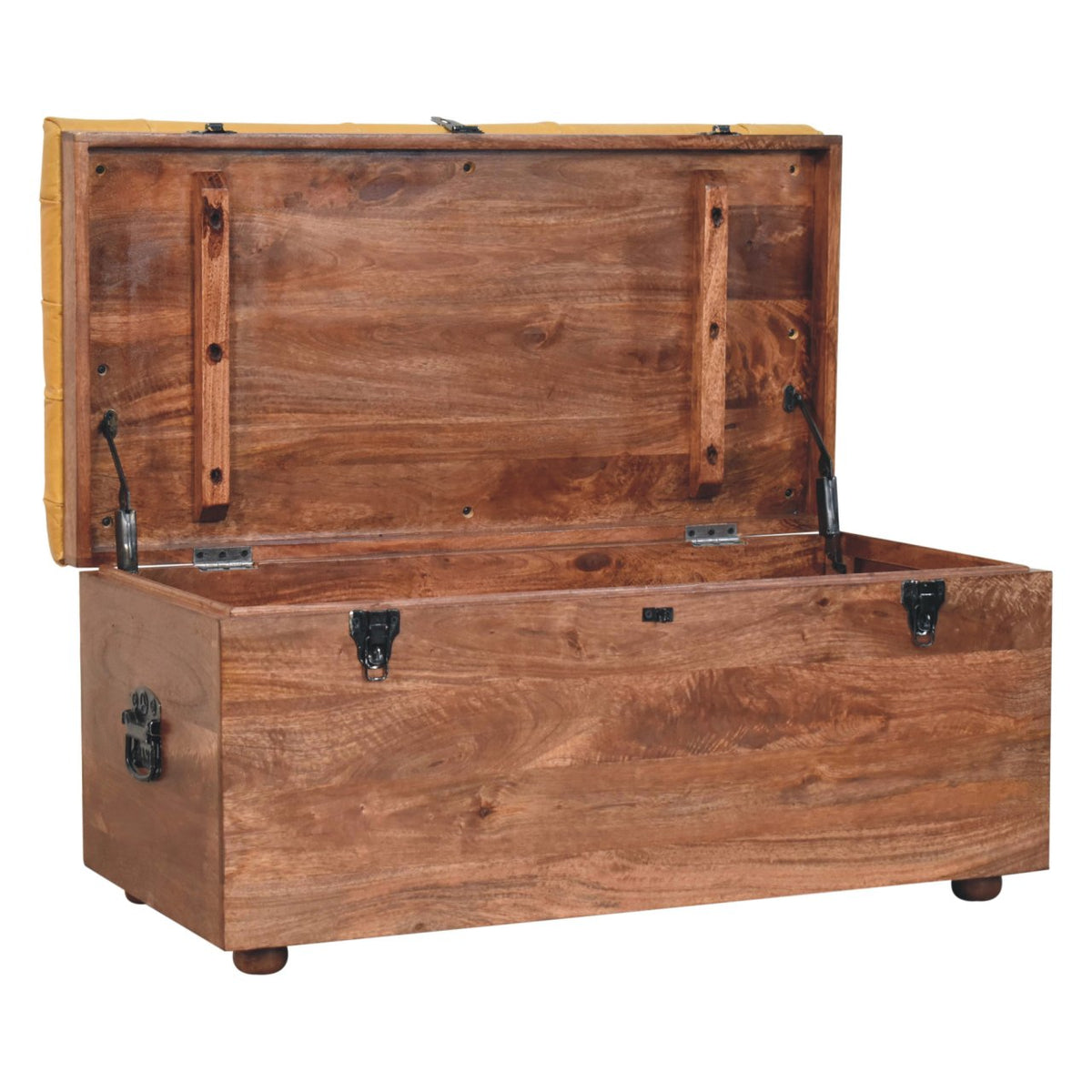 Buffalo Hide Honey Caramel Storage Trunk Storage Bench