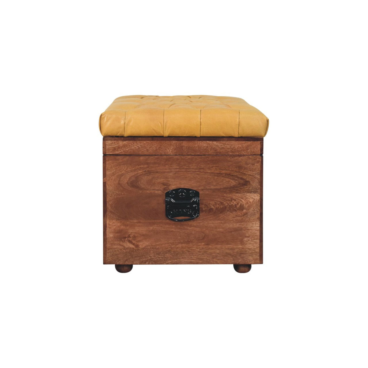 Buffalo Hide Honey Caramel Storage Trunk Storage Bench