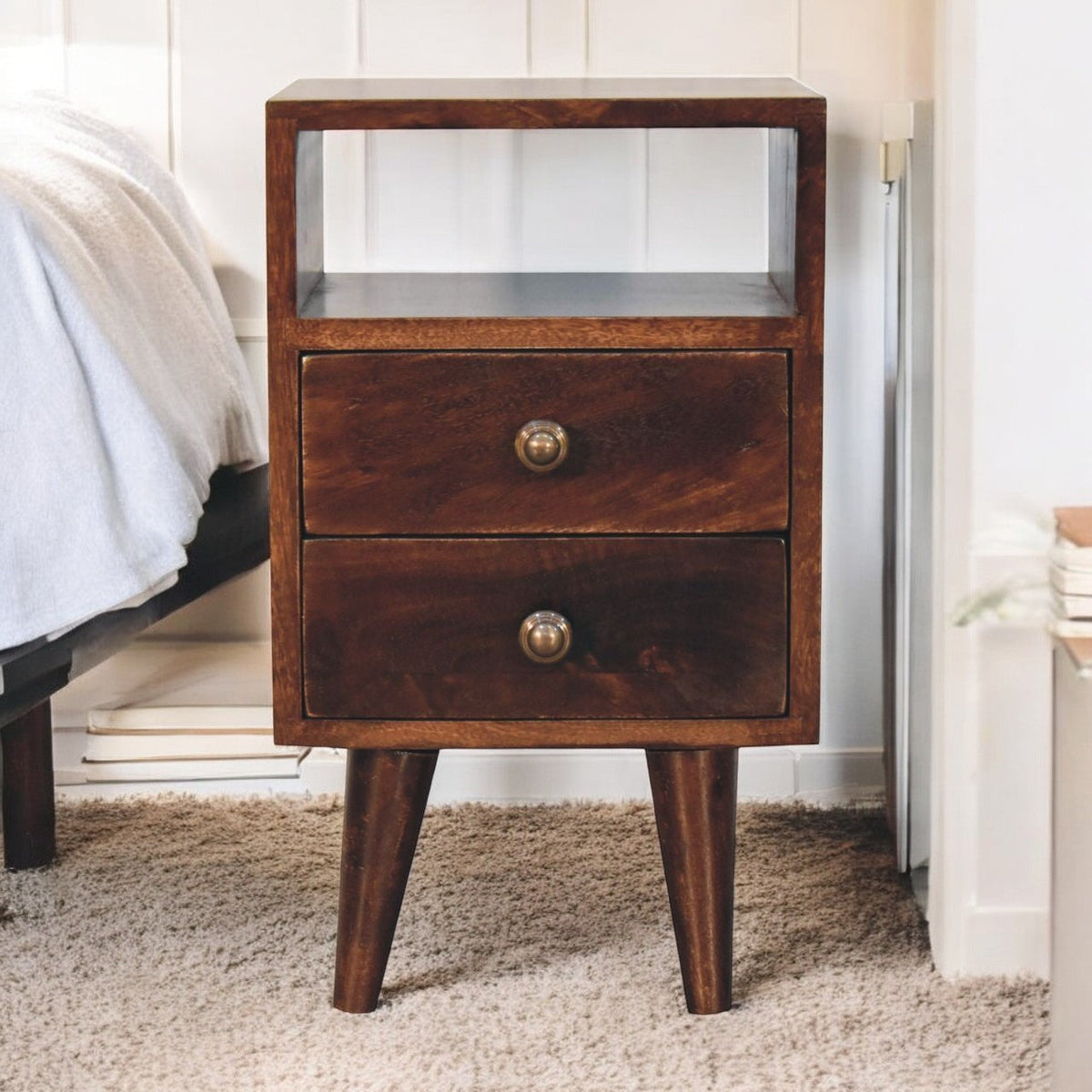 Mini Classic California Walnut Bedside Table
