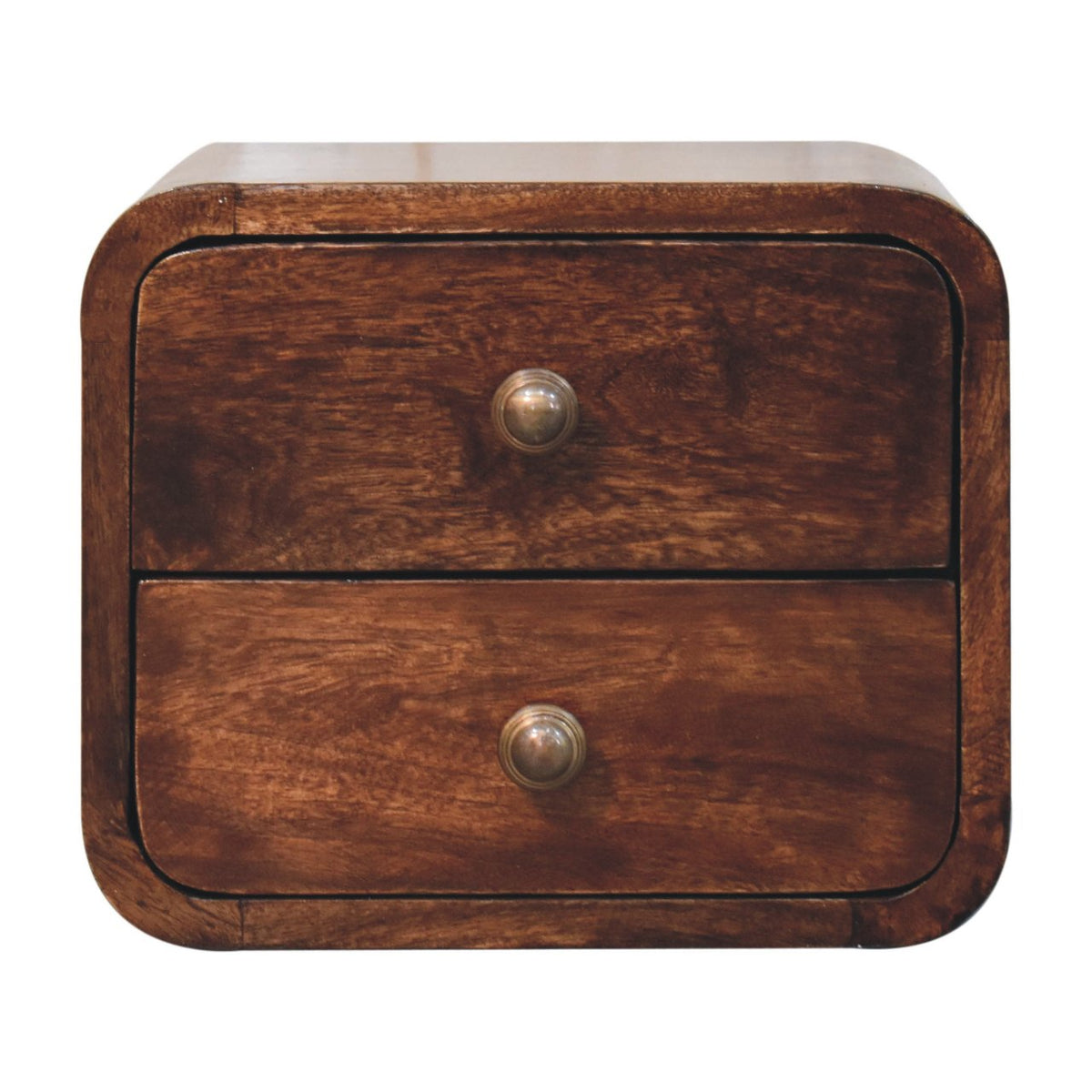 Mini Curved California Walnut Wall Mounted Bedside Table