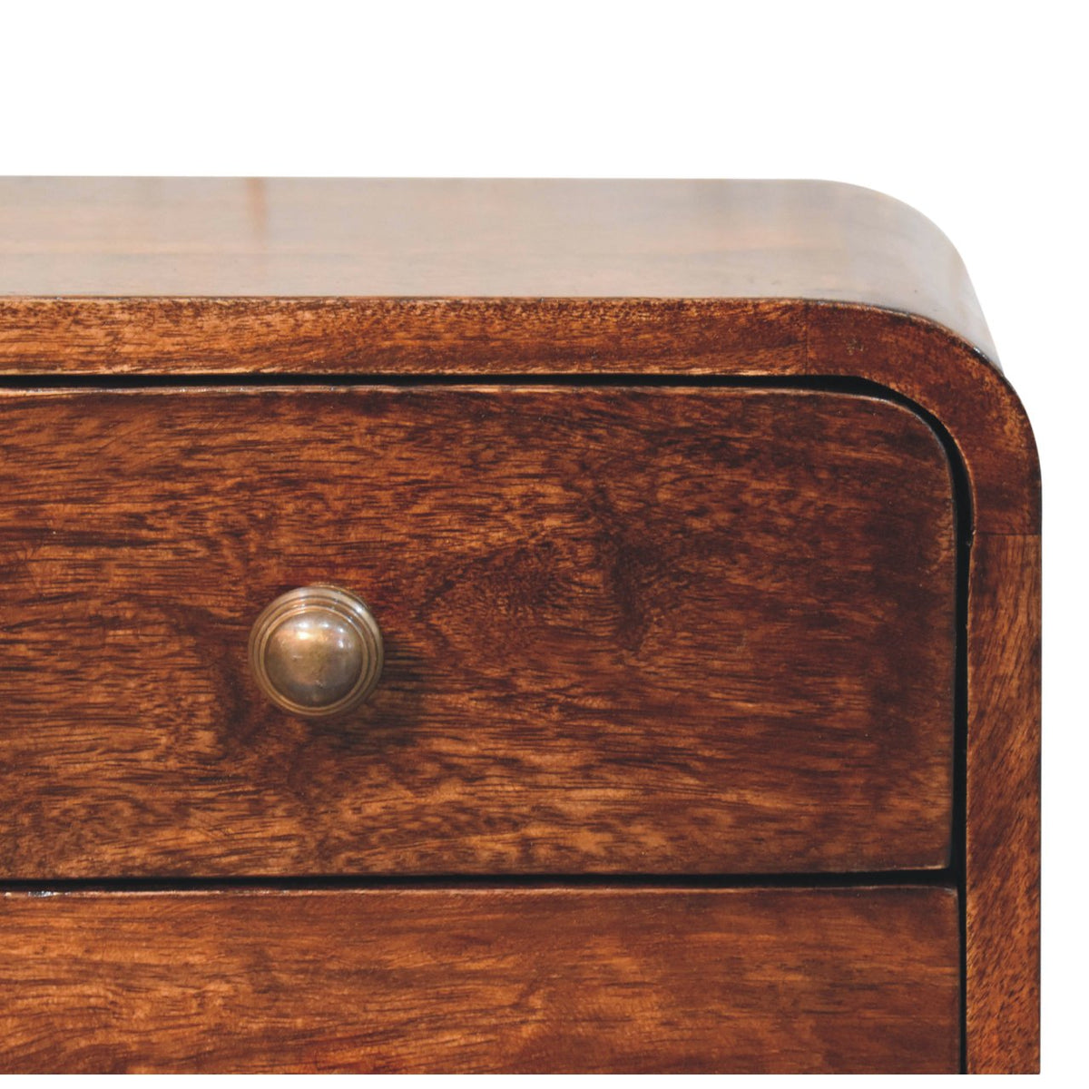 Mini Curved California Walnut Wall Mounted Bedside Table