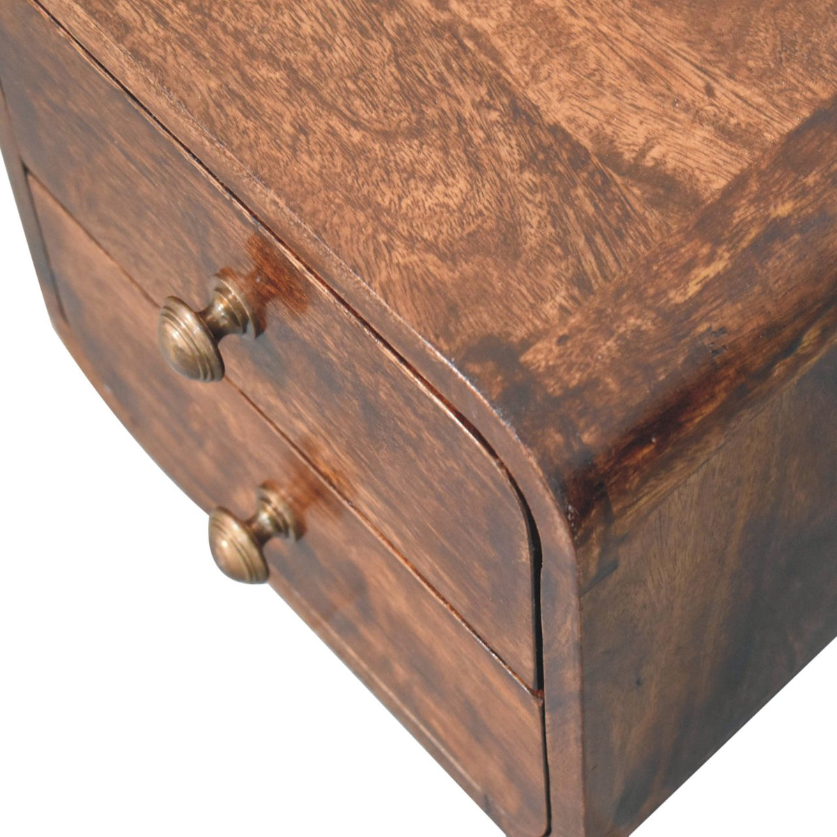 Mini Curved California Walnut Wall Mounted Bedside Table