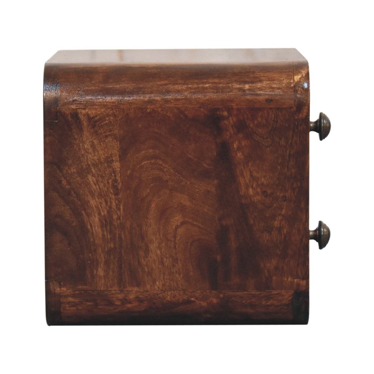 Mini Curved California Walnut Wall Mounted Bedside Table