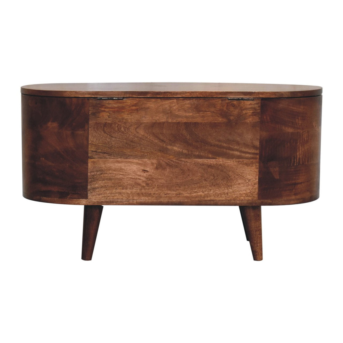 Honey Caramel Rounded Lid up Blanket Box Storage Bench
