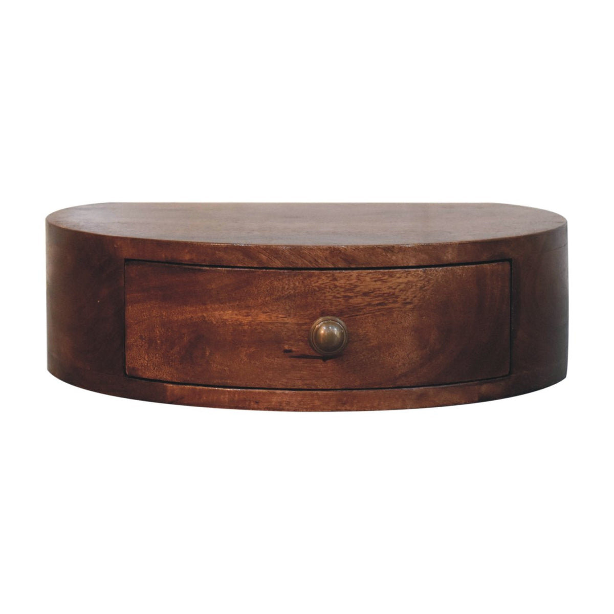 Honey Caramel Wall Mounted Rounded Bedside Table