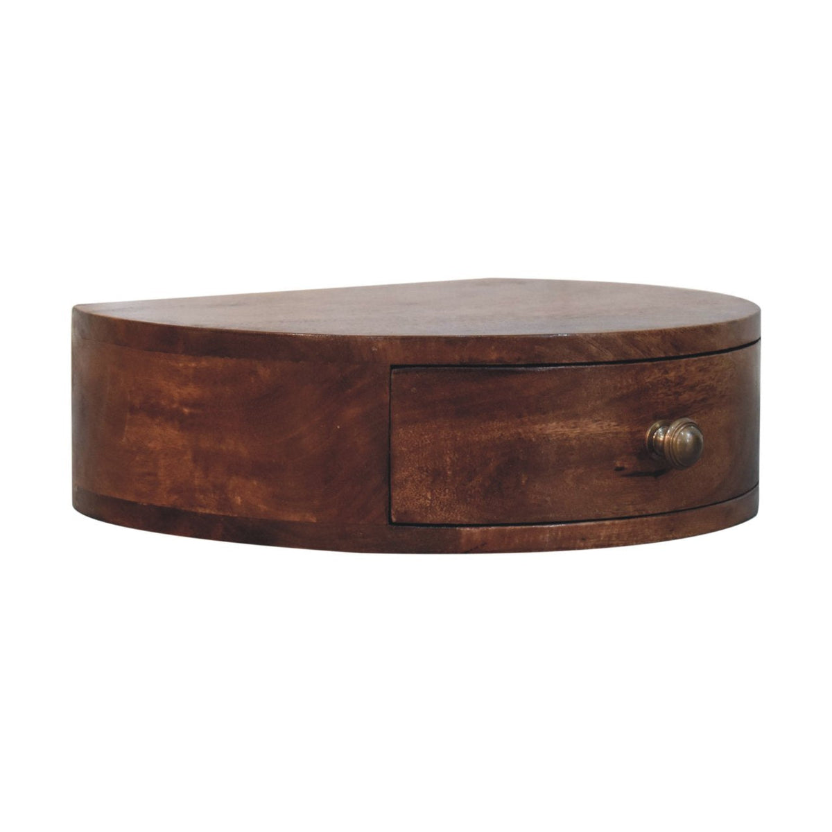 Honey Caramel Wall Mounted Rounded Bedside Table