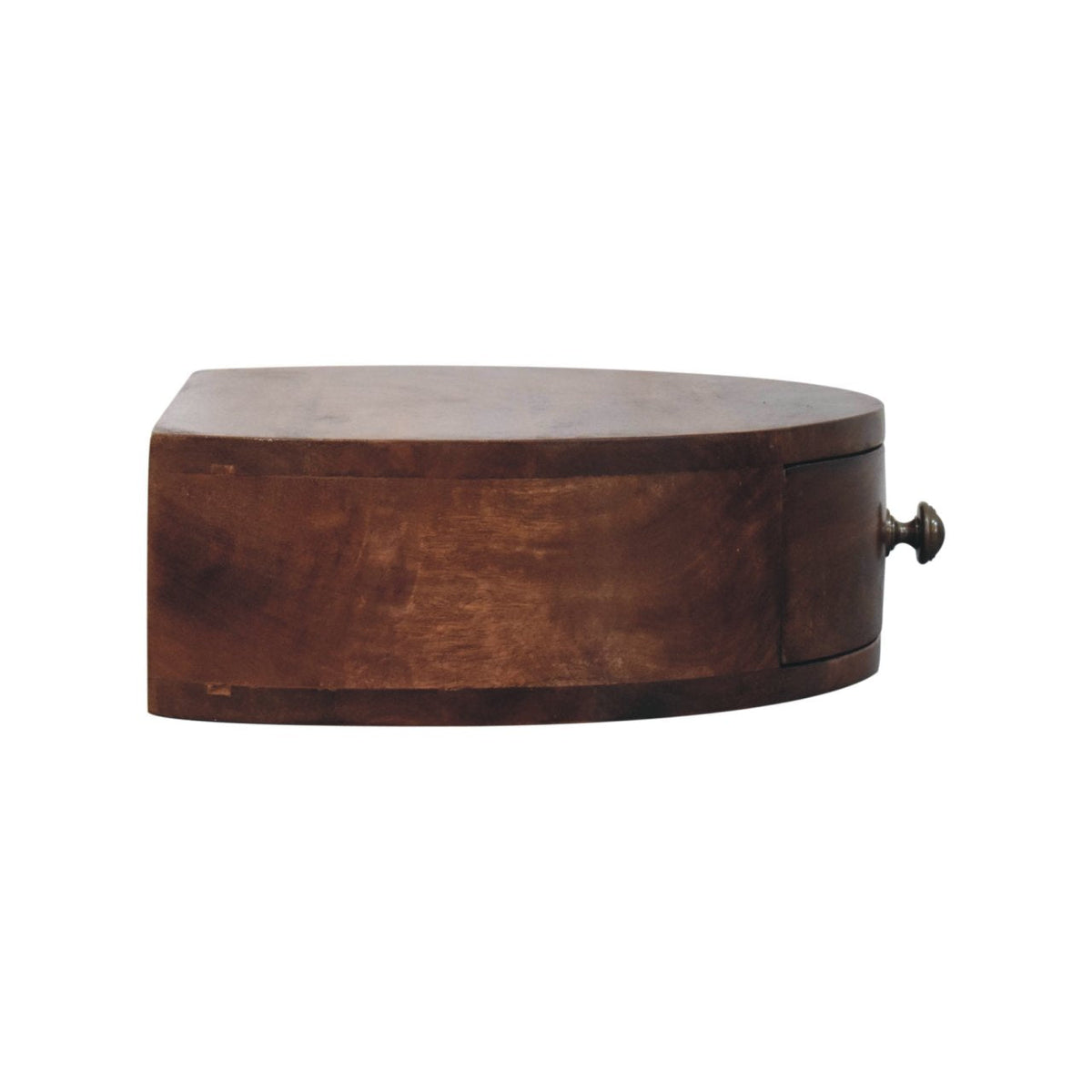 Honey Caramel Wall Mounted Rounded Bedside Table