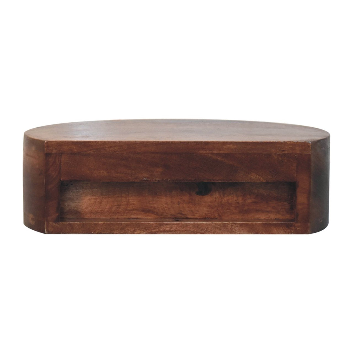 Honey Caramel Wall Mounted Rounded Bedside Table