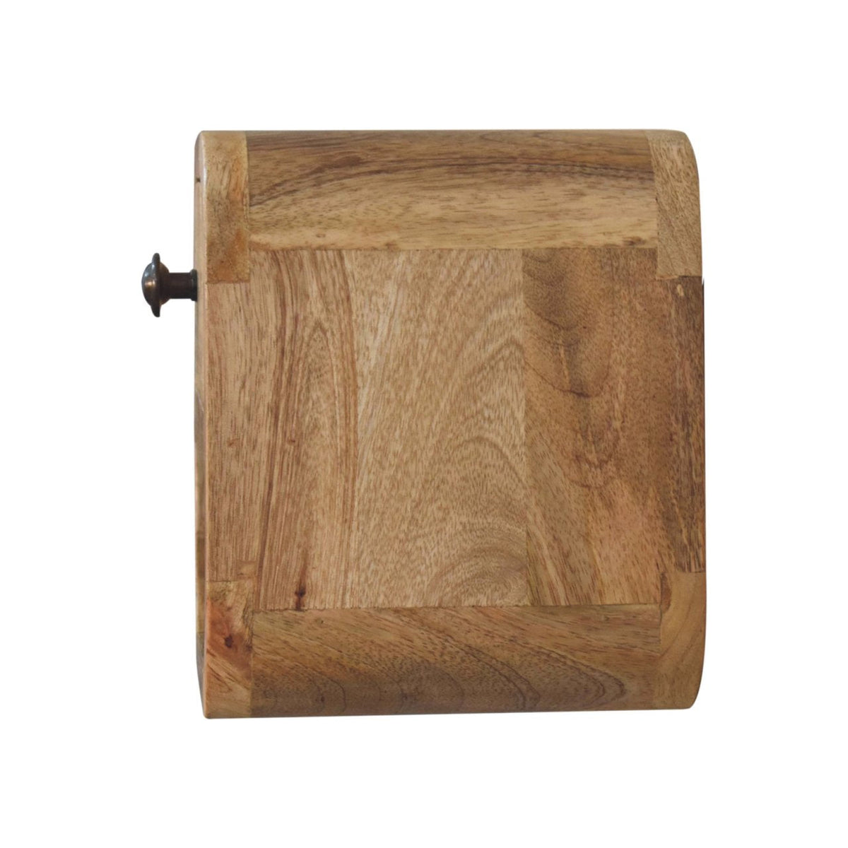 Extra Mini Curved Oak-ish Bedside with Open Slot Bedside Table