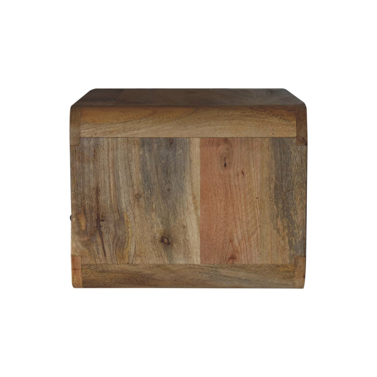 Large Oak-ish Curve Upper Slot Floating Bedside Table