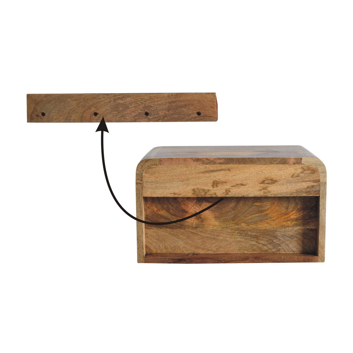 Chunky Oak-ish Floating Bedside Table