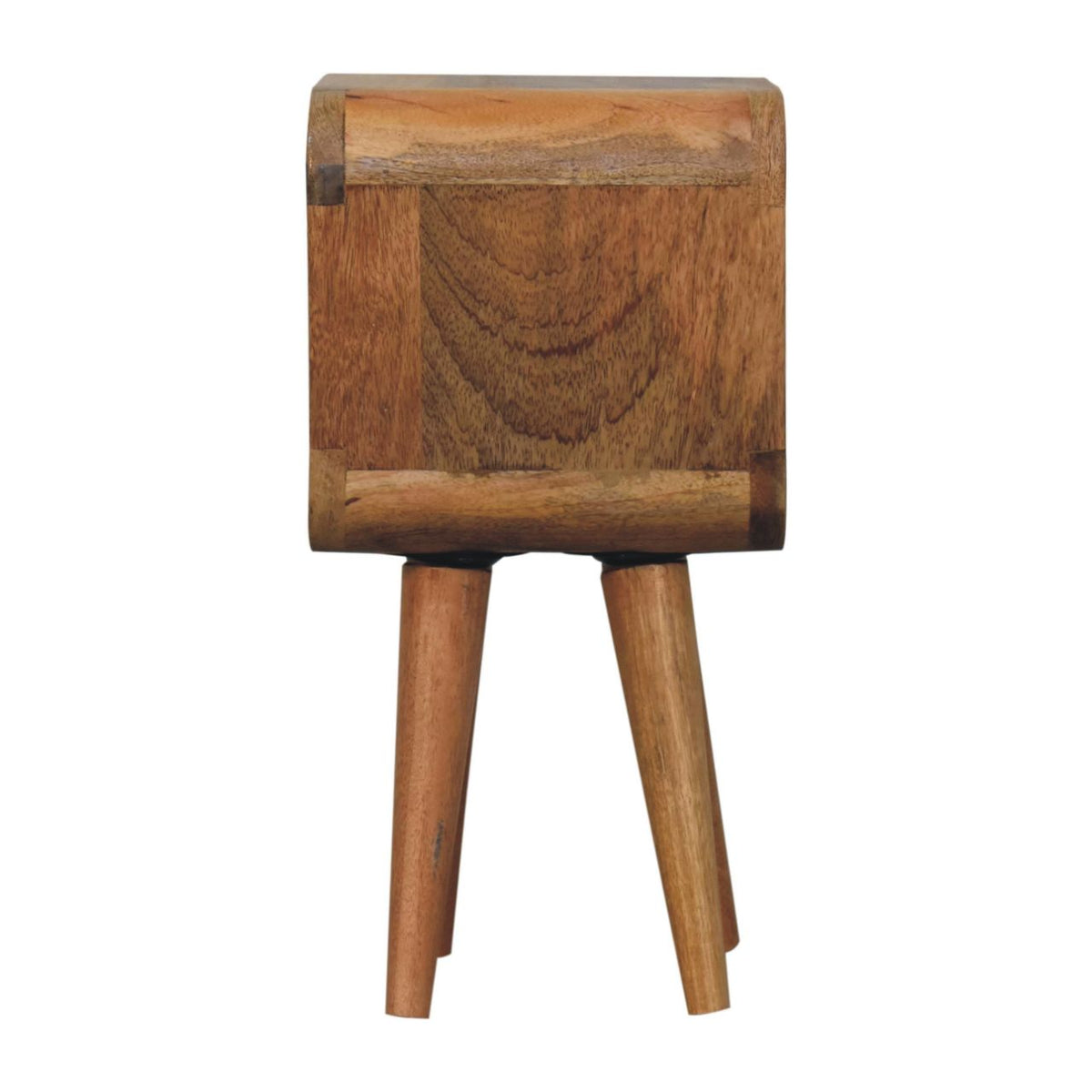 Extra Mini Minimalist Open Curved Oak-ish Bedside Table