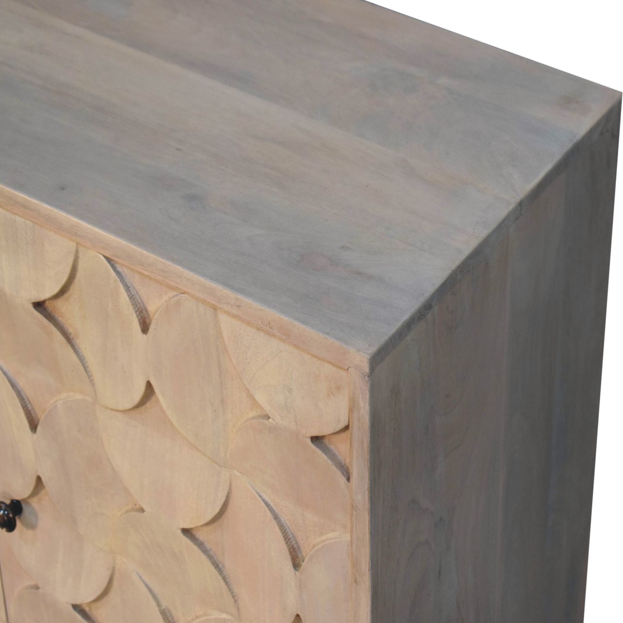 Hourglass Carved Marble Cabinet