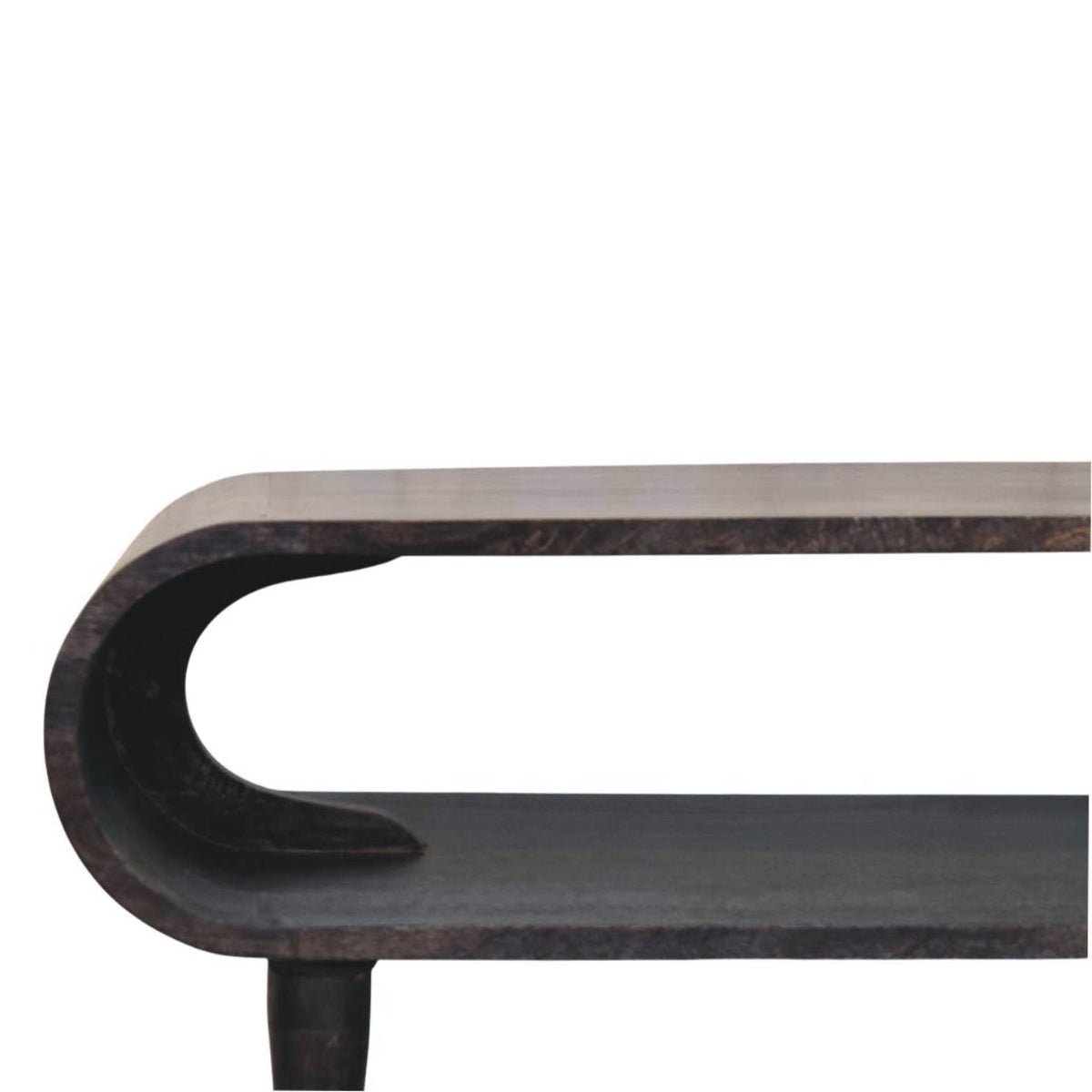 Curved Edge Media with Brass Accents TV Media Unit