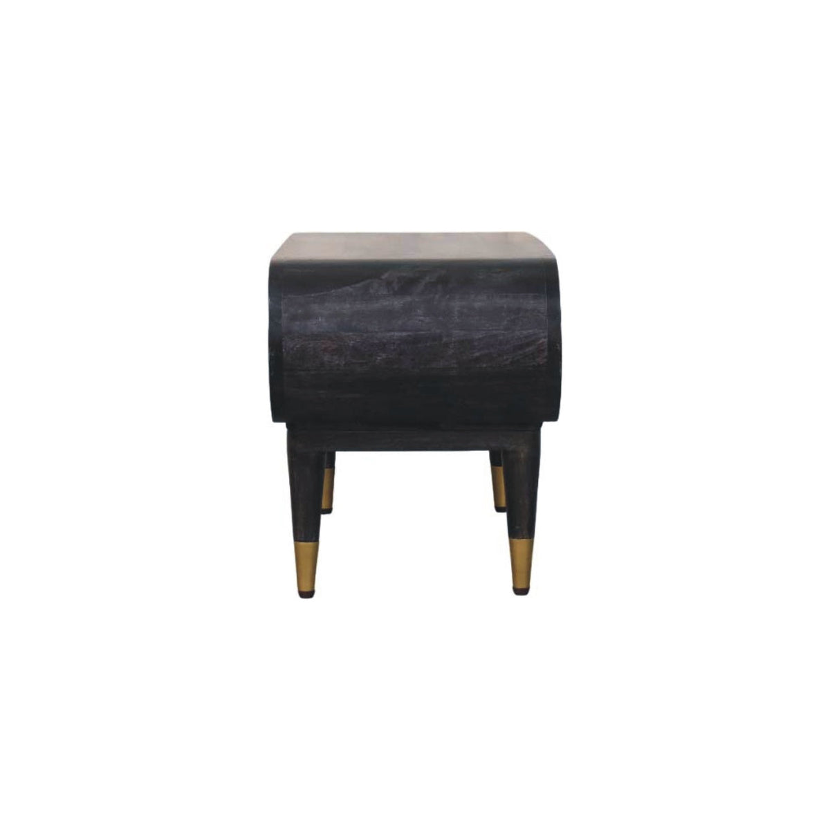 Curved Edge Media with Brass Accents TV Media Unit