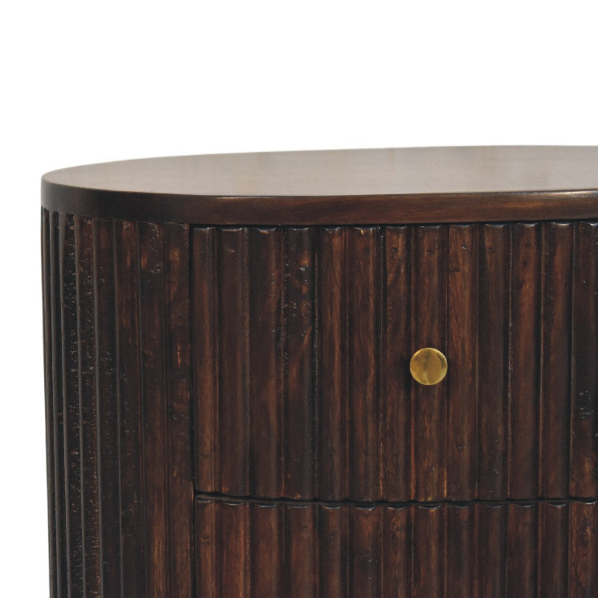 Curved Fluted 3-Drawer Bedside Table