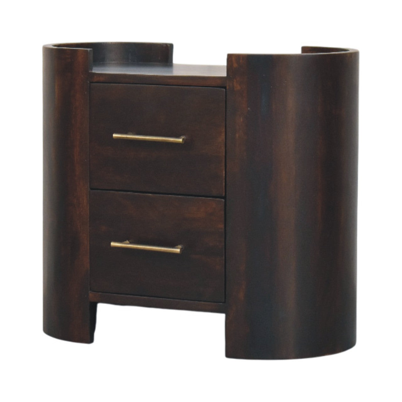 Velvet Mocha Curve Bedside Table