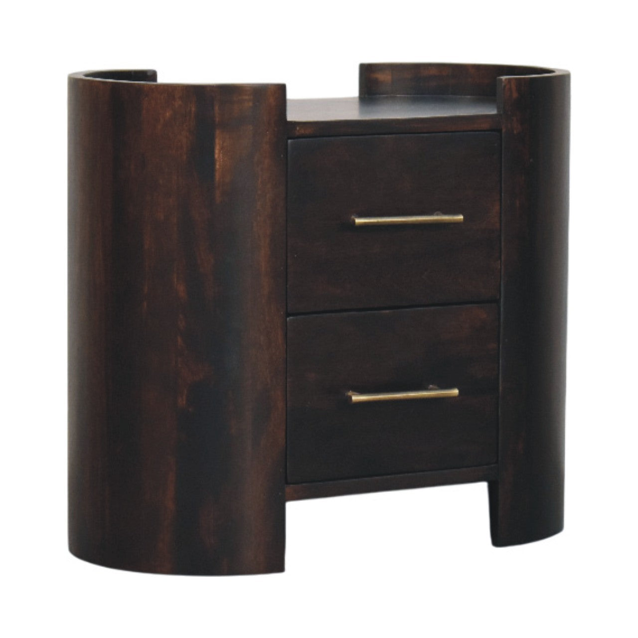 Velvet Mocha Curve Bedside Table