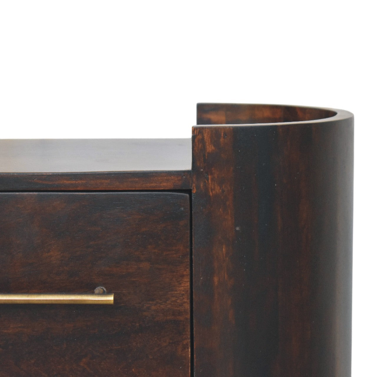 Velvet Mocha Curve Bedside Table