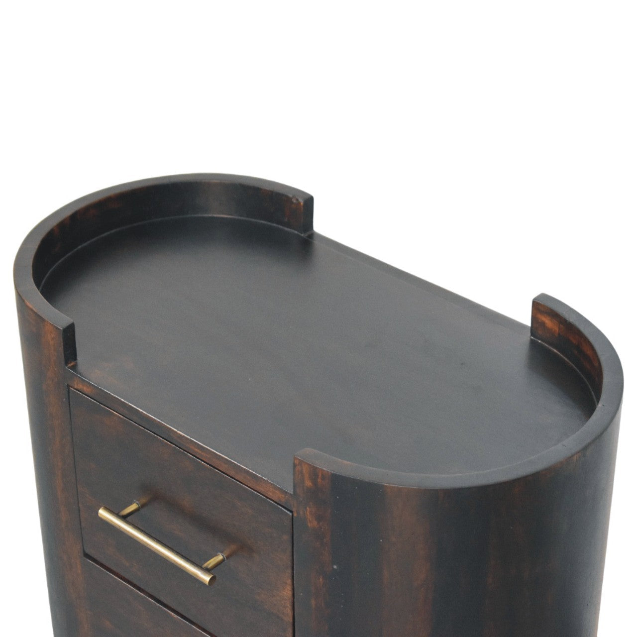 Velvet Mocha Curve Bedside Table