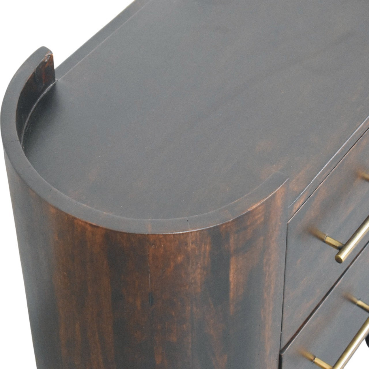 Velvet Mocha Curve Bedside Table