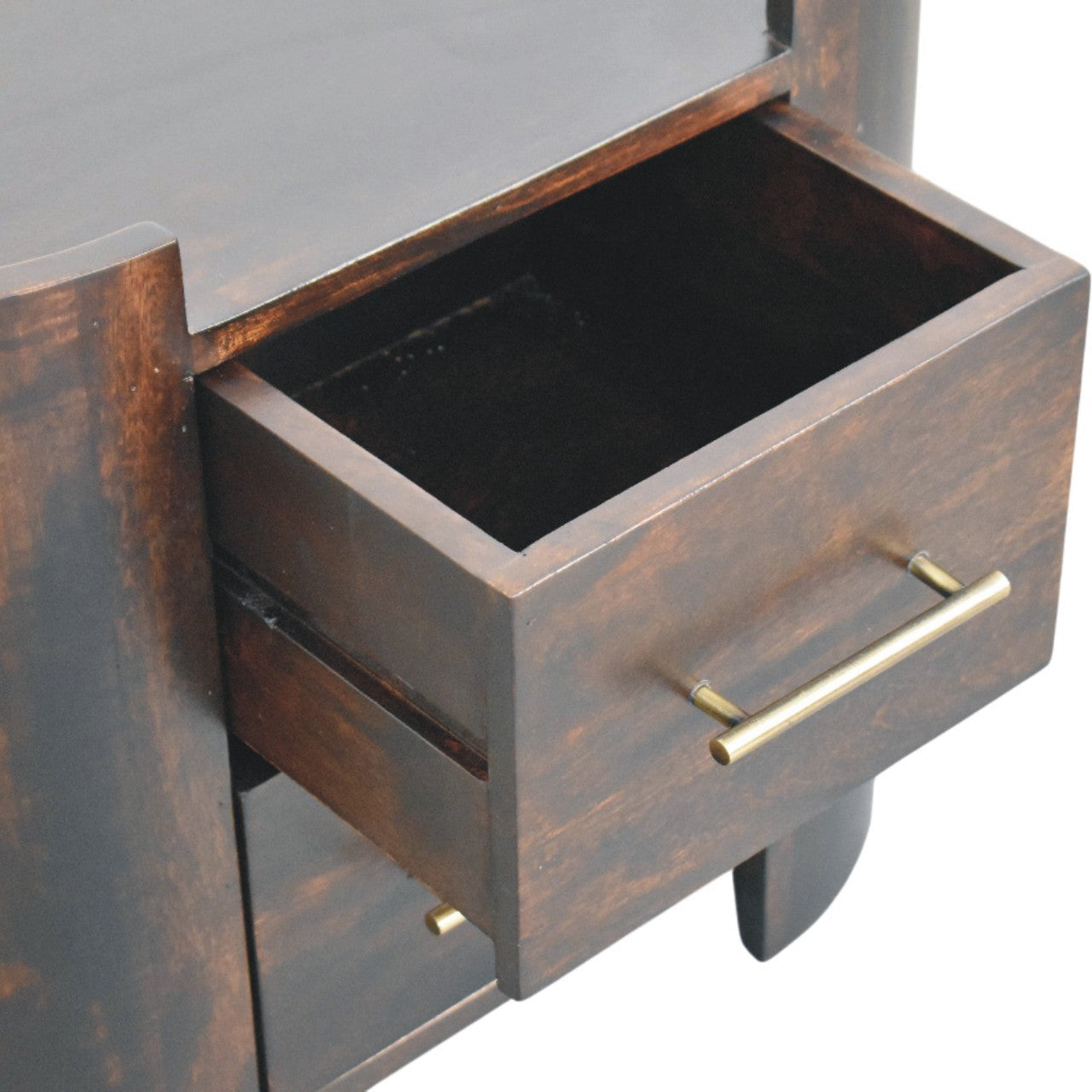 Velvet Mocha Curve Bedside Table