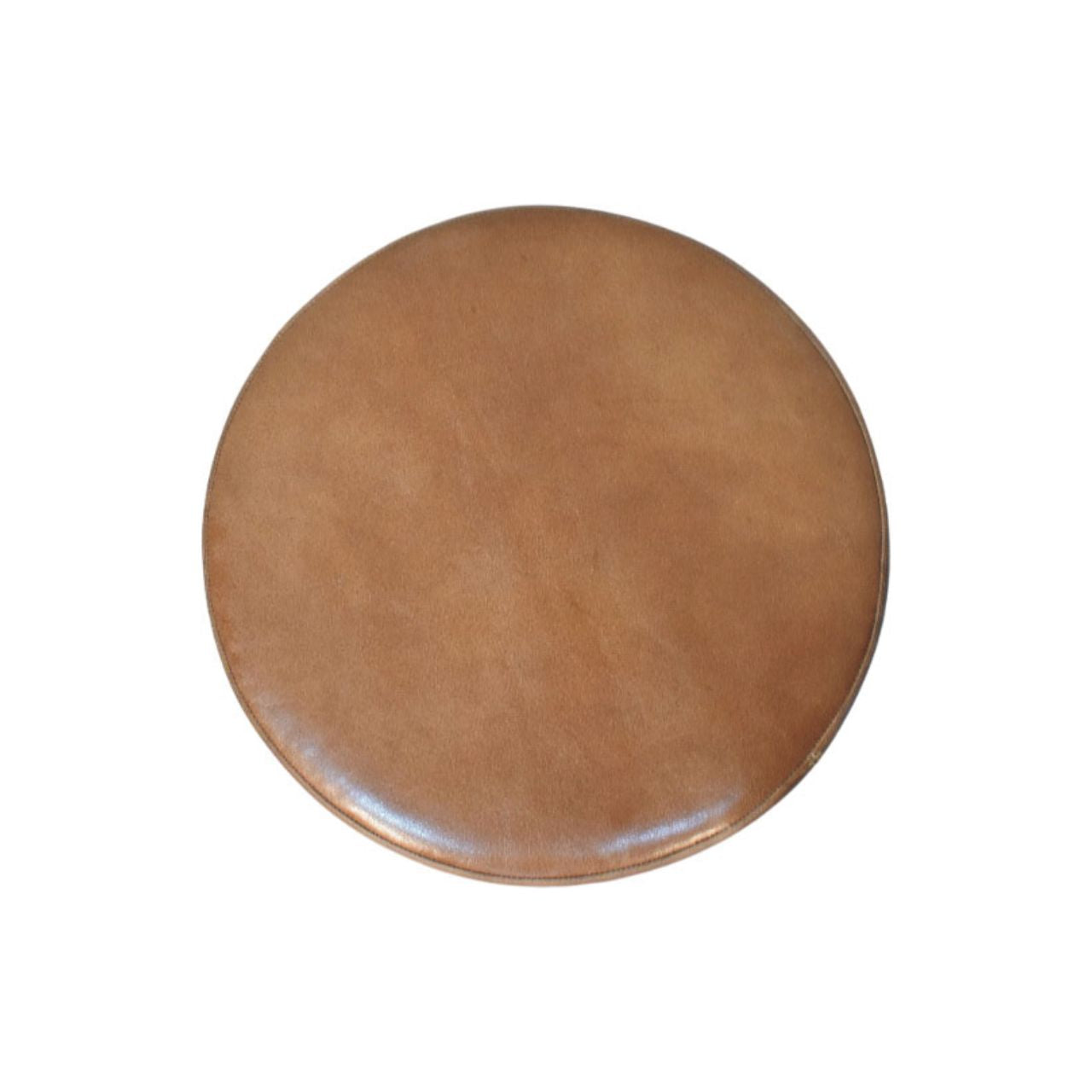 Ribbed Leather Accent Footstool