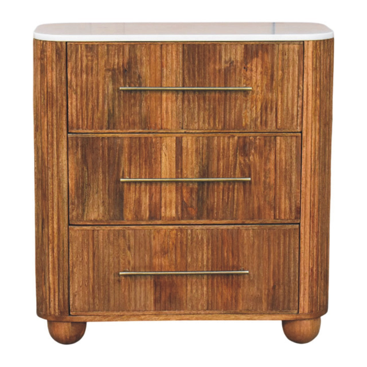 Beaumont Marble Chest of Drawers | Marble-Effect Solid Mango Wood
