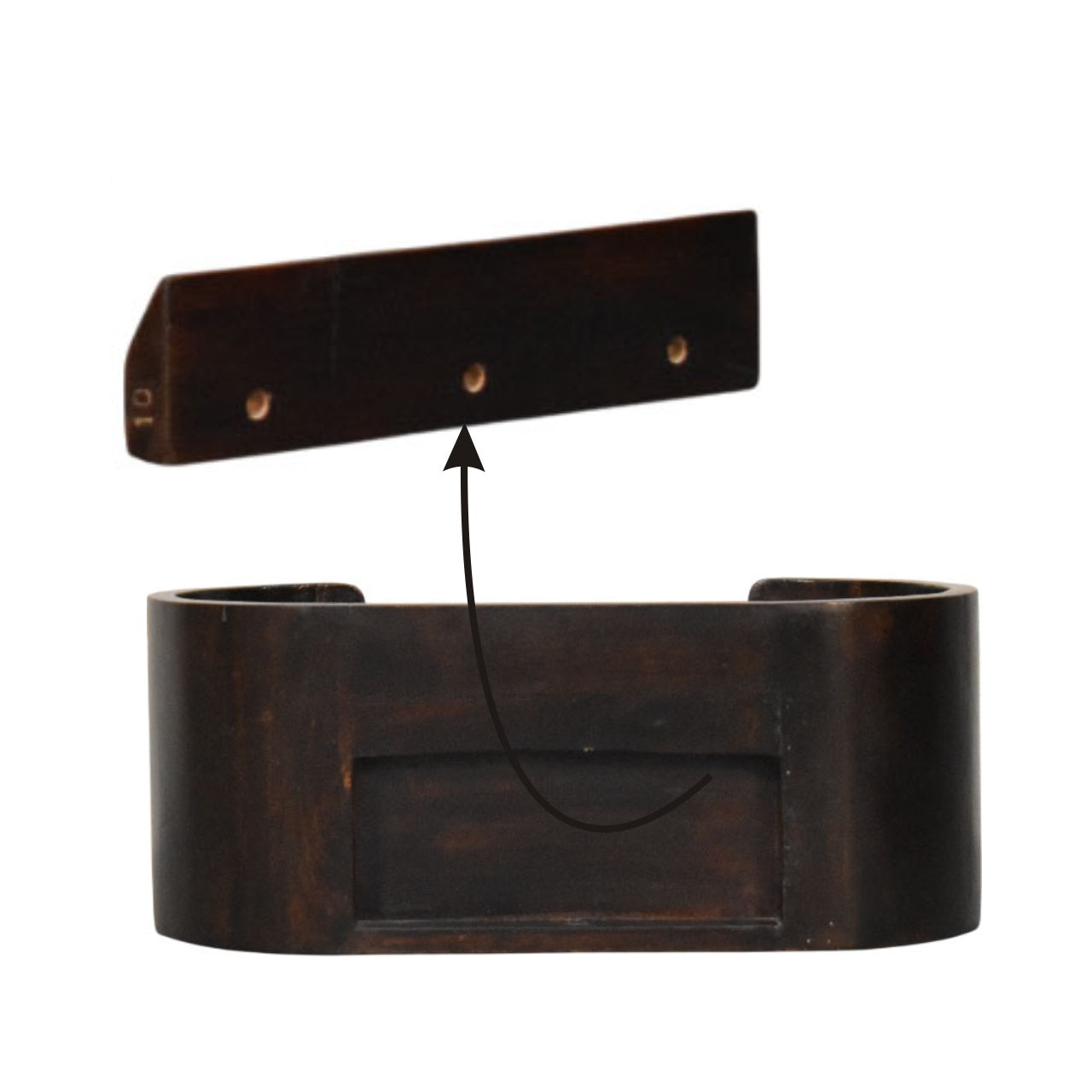Curved Front Wall Bedside Table | Wall-Mounted