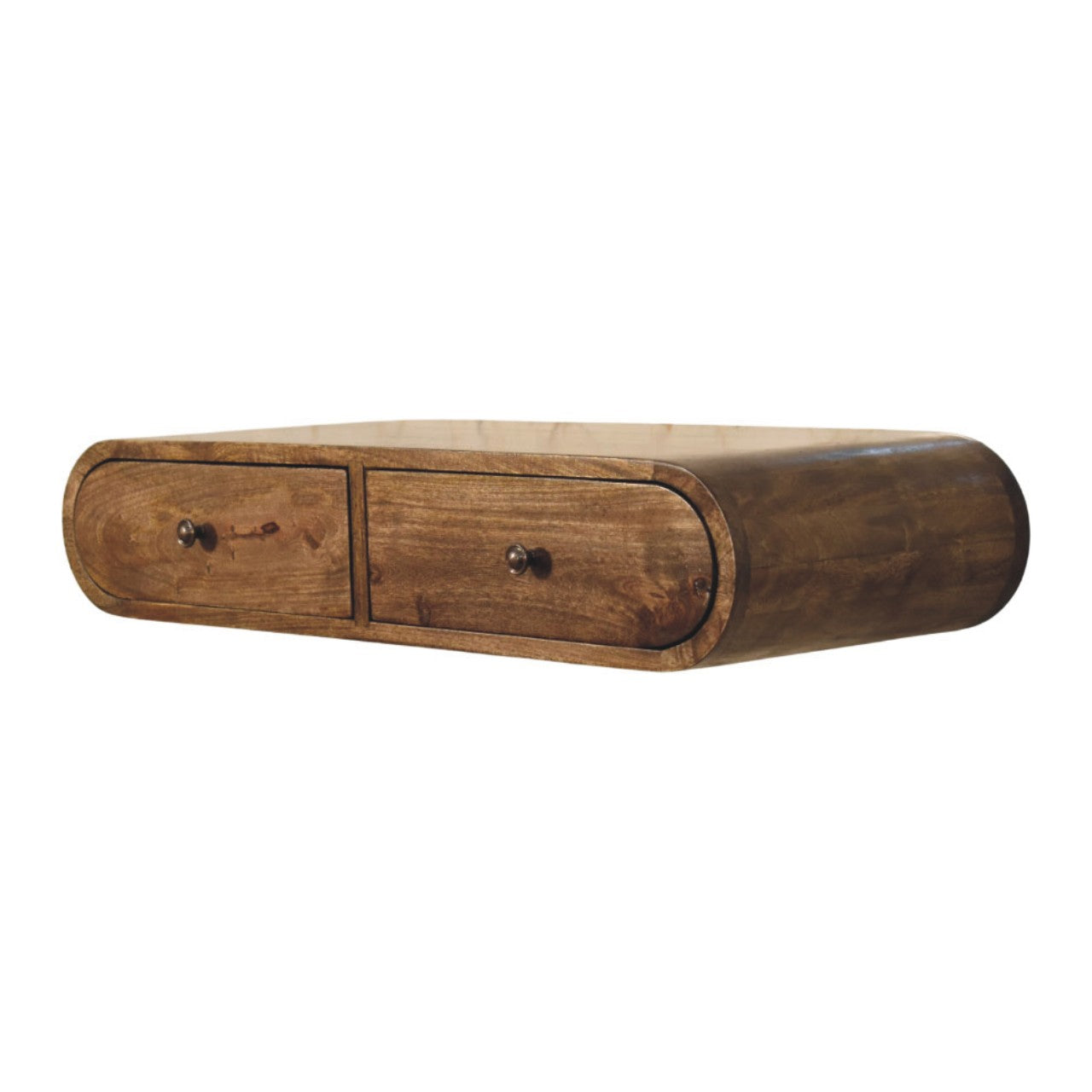 Rounded Wall-Mounted Console with 2-Drawers Chest of Drawers