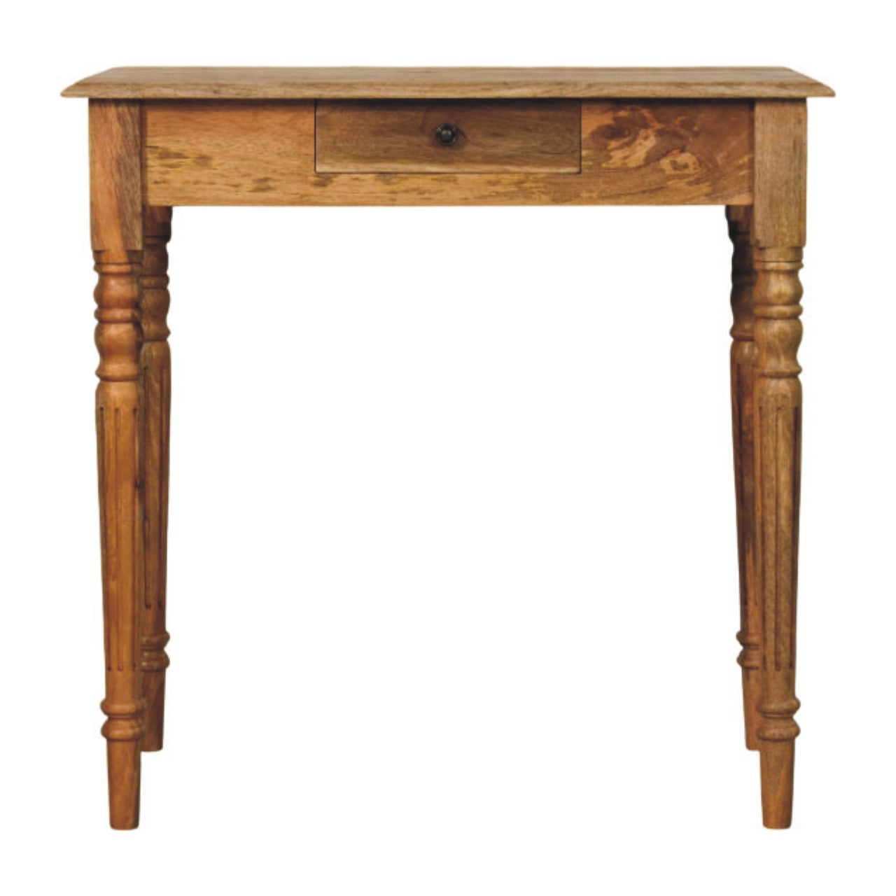 Oakish Turned Leg Writing Desk | Oak-Ish Solid Mango Wood