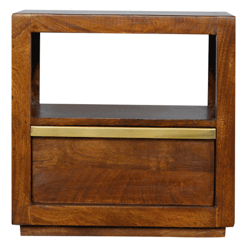 Gold Bar Chestnut Bedside Table