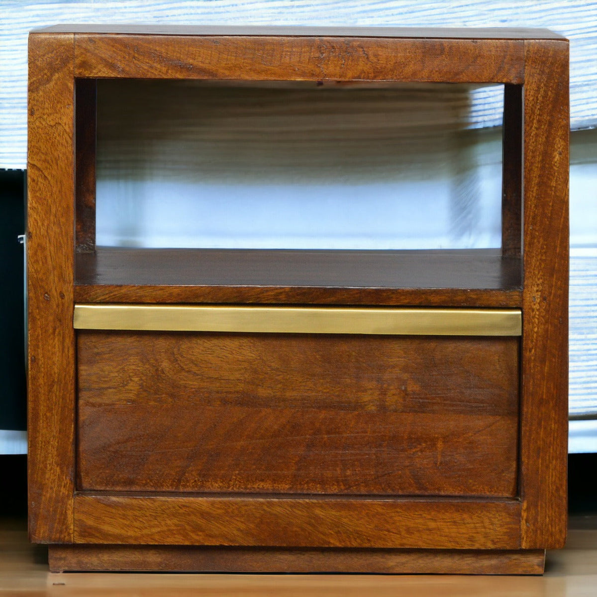 Gold Bar Chestnut Bedside Table
