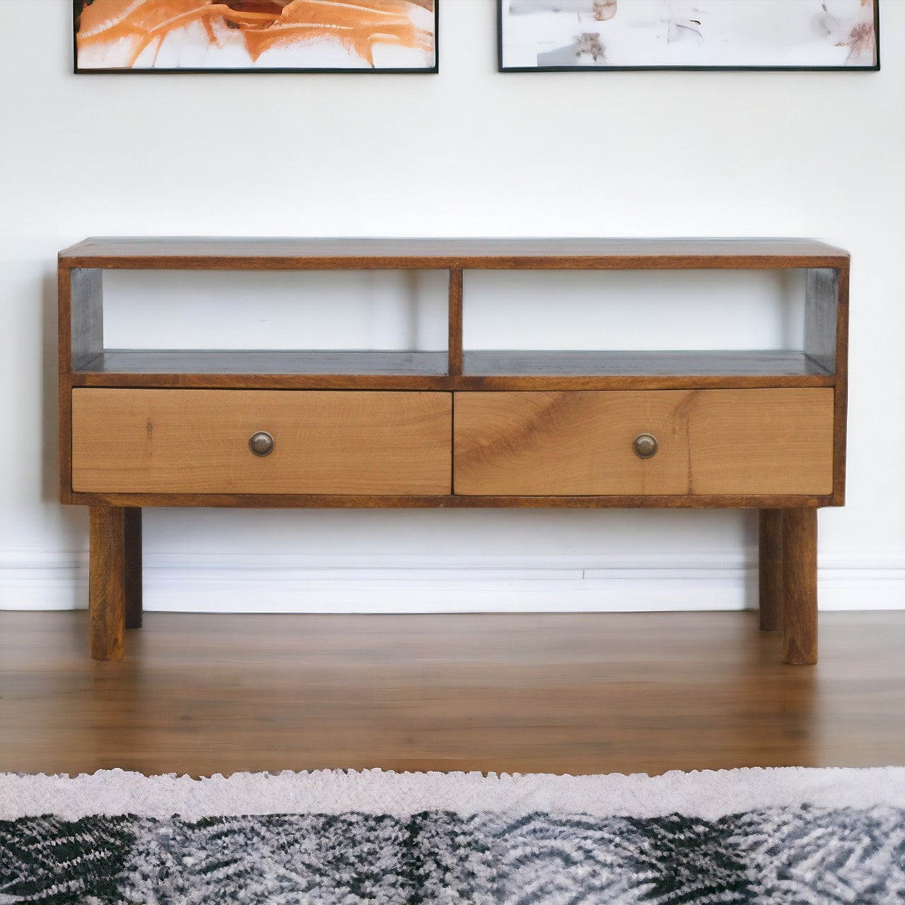 Oak Front Media Unit