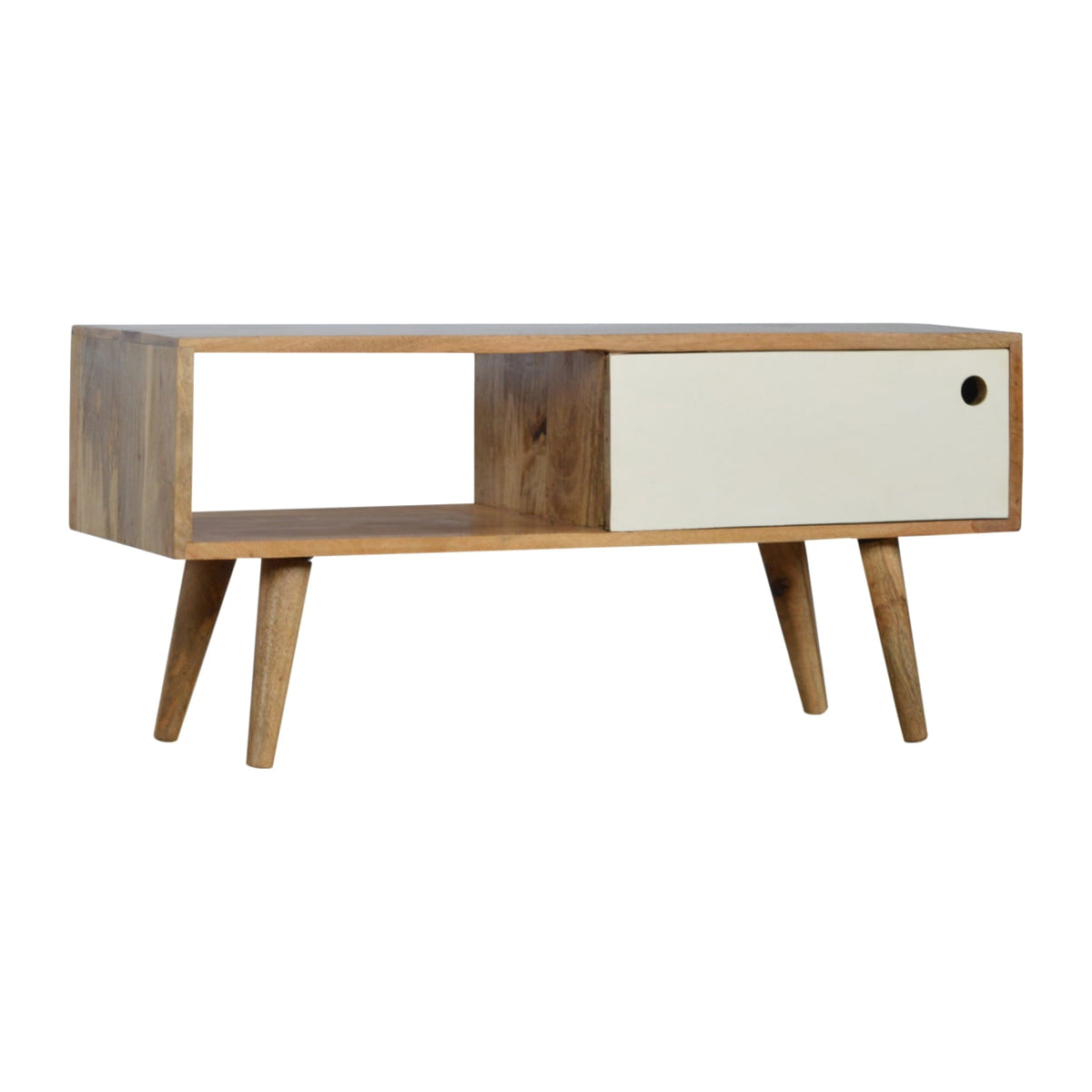 White Sliding TV Media Unit
