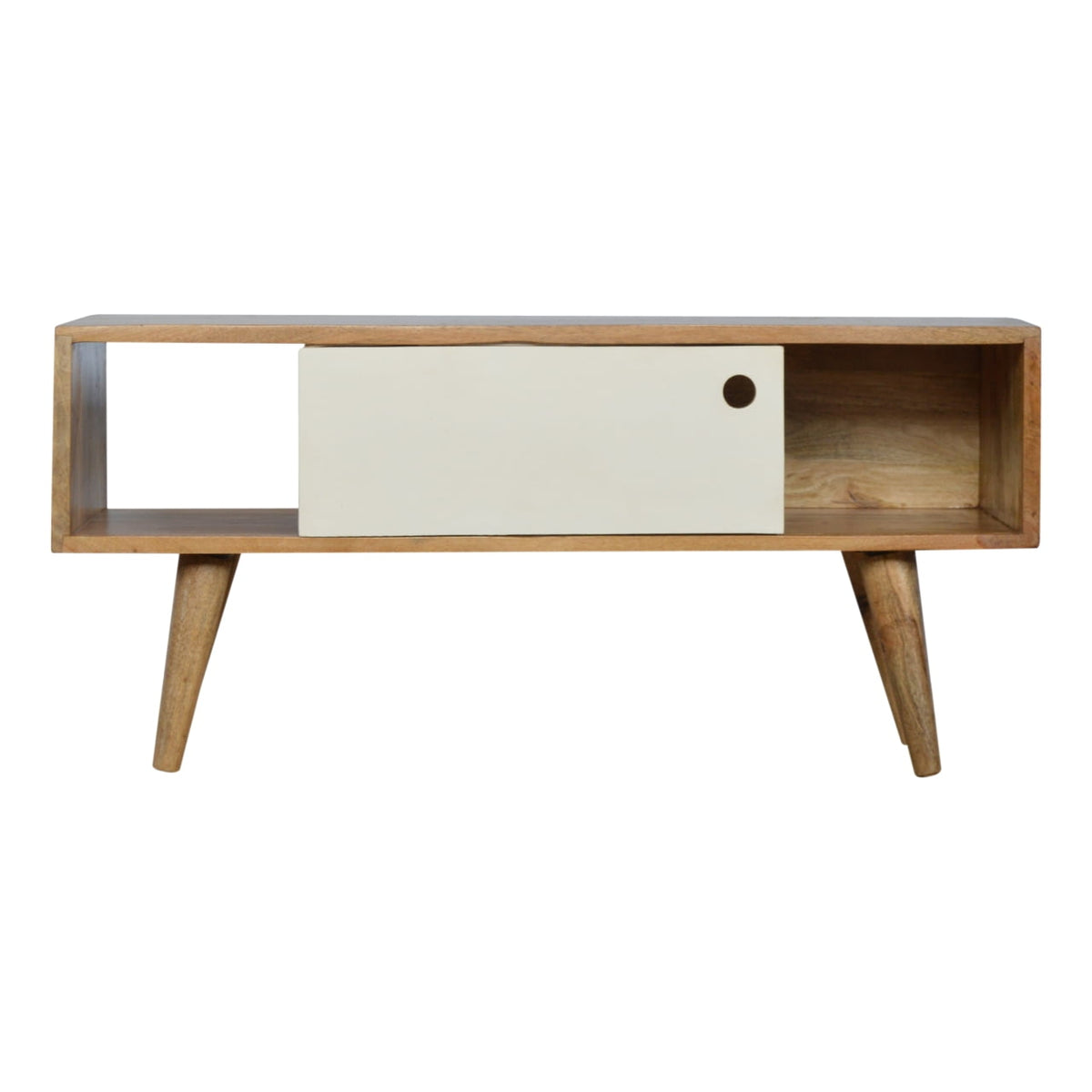 White Sliding TV Media Unit