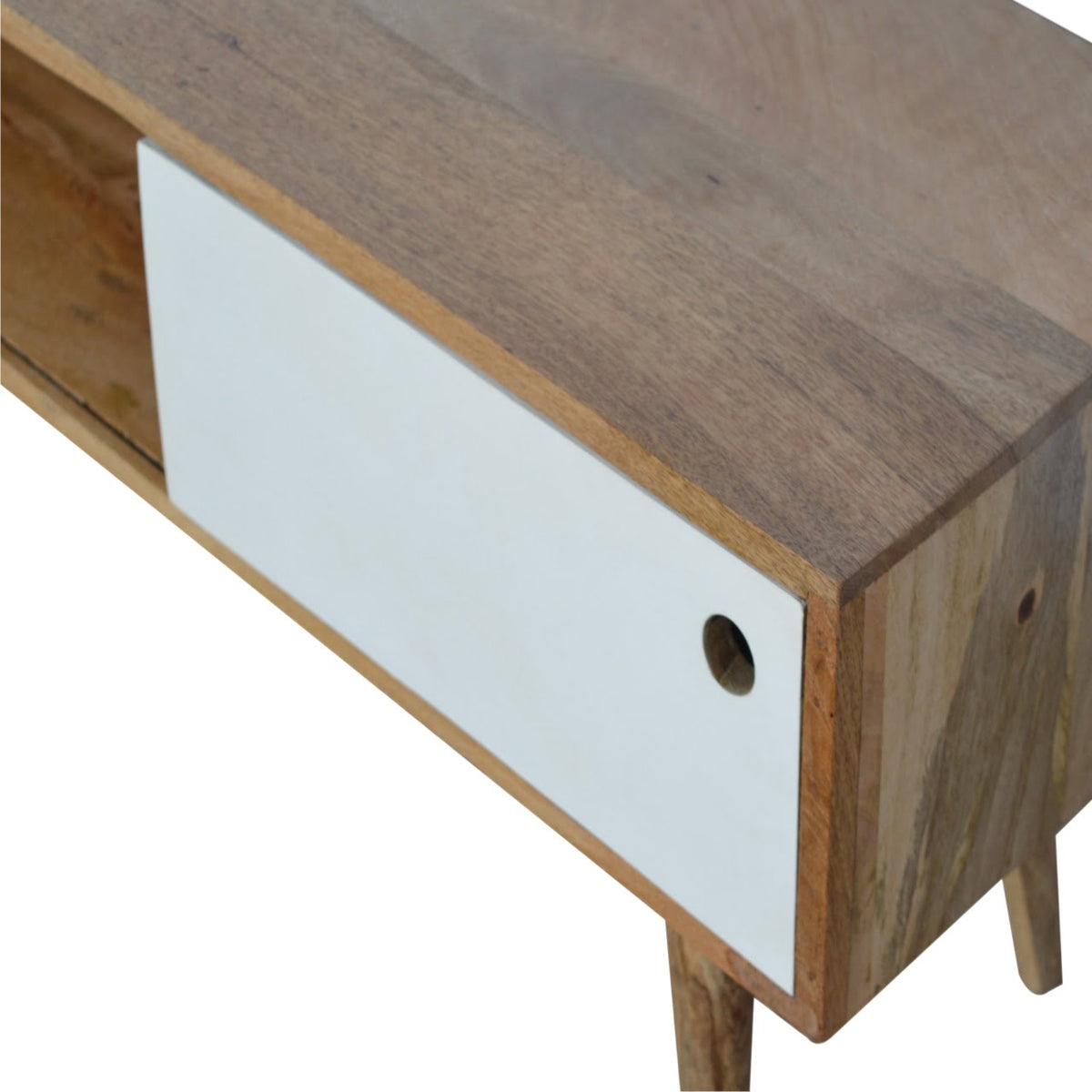 White Sliding TV Media Unit