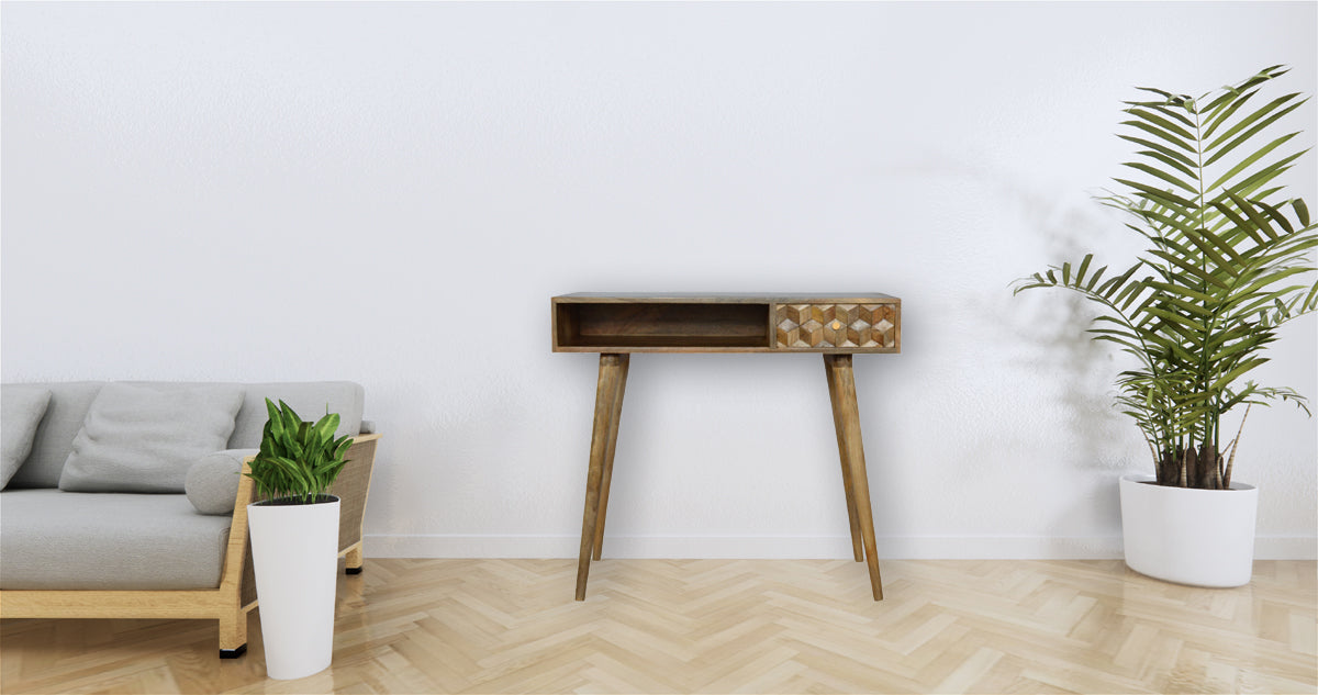 Cube Carved Writing Desk
