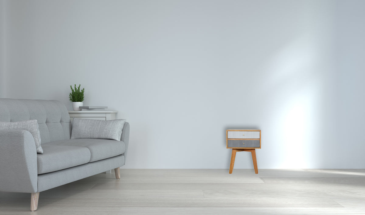 Line Grey Painted Bedside