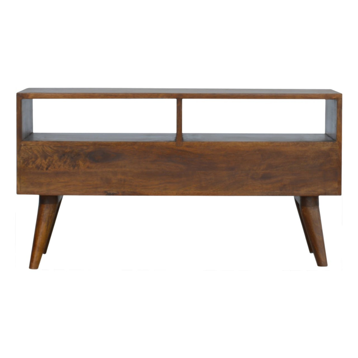 Chestnut Cube Carved TV Unit Chest of Drawers