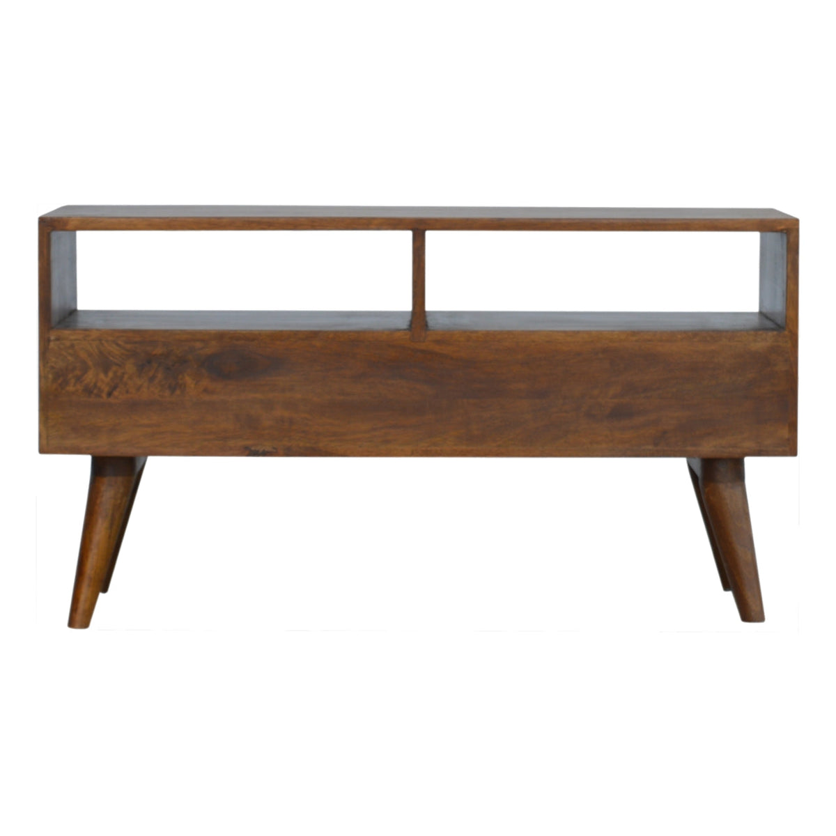Chestnut Diamond Carved TV Unit Chest of Drawers