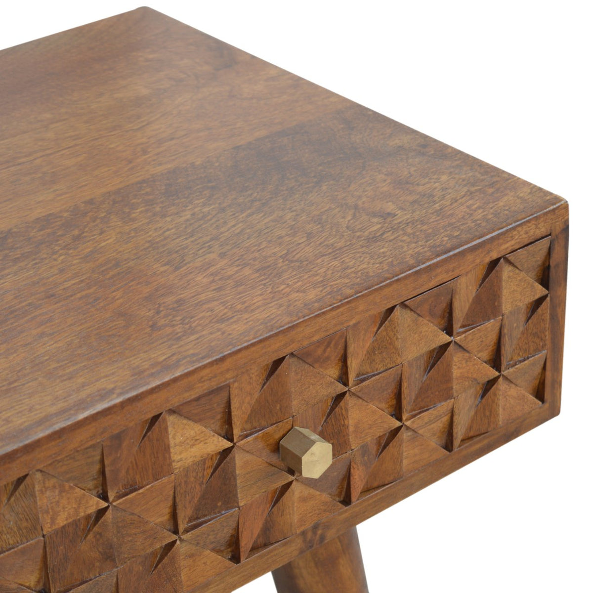 Chestnut Diamond Carve Console Chest of Drawers